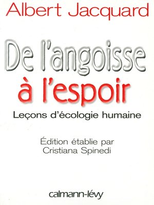 cover image of De l'angoisse à l'espoir